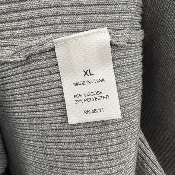 Ophelia Roe Grey Ribbed Sweater Midi Dress | XL - Picture 6 of 6